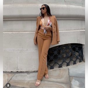 ZARA High Waisted Wide Leg Pants Trousers sz Large